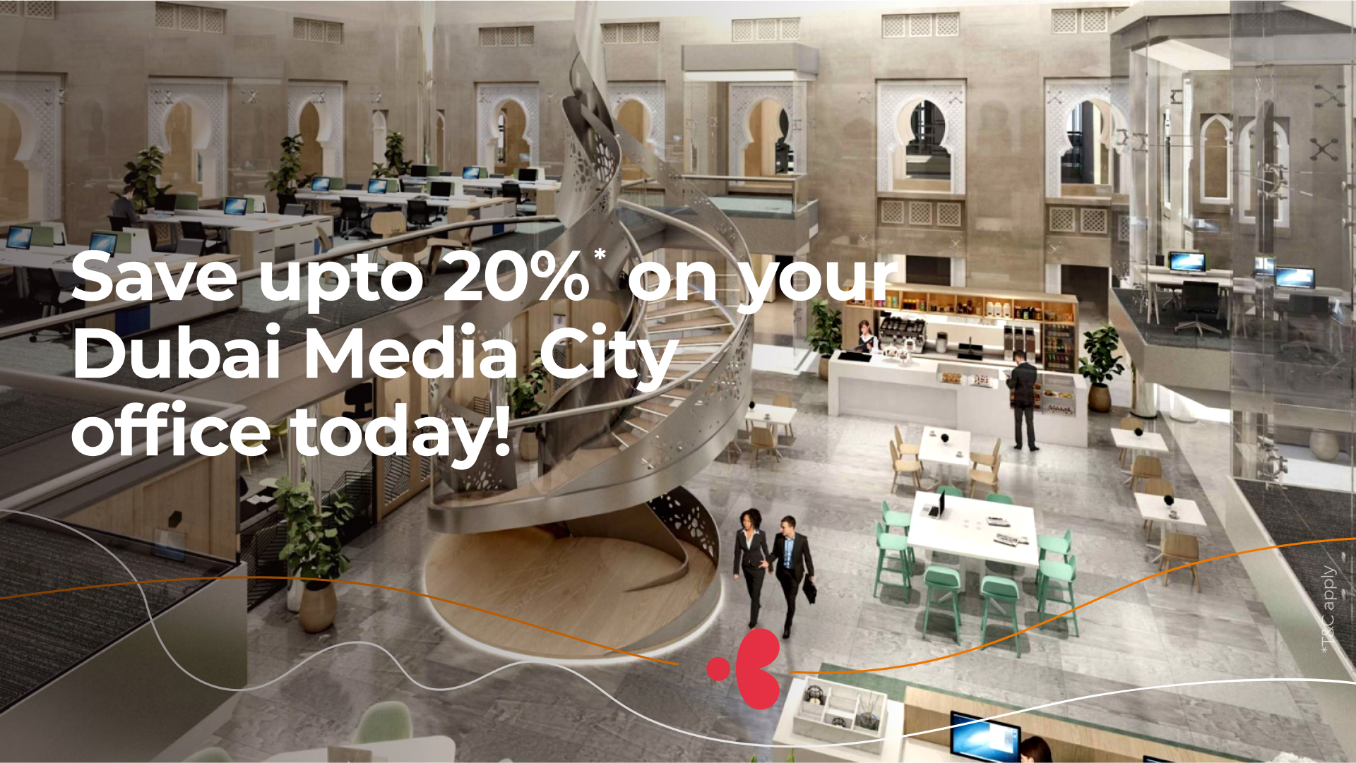 Save upto 20% on your  Dubai Media City office today! 