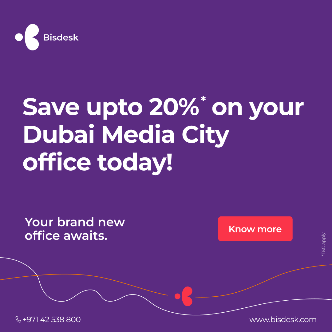 Save upto 20% on your  Dubai Media City office today!